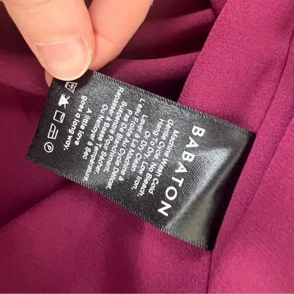 Aritzia Babaton Wallace Red Maroon Short Sleeve Wrap Dress Size XS B37 - Picture 6 of 8